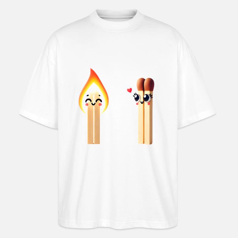 Conception ludique d’amis allumettes - T-shirt bio Blaster 2.0 coupe oversize Stanley/Stella Unisexe - blanc