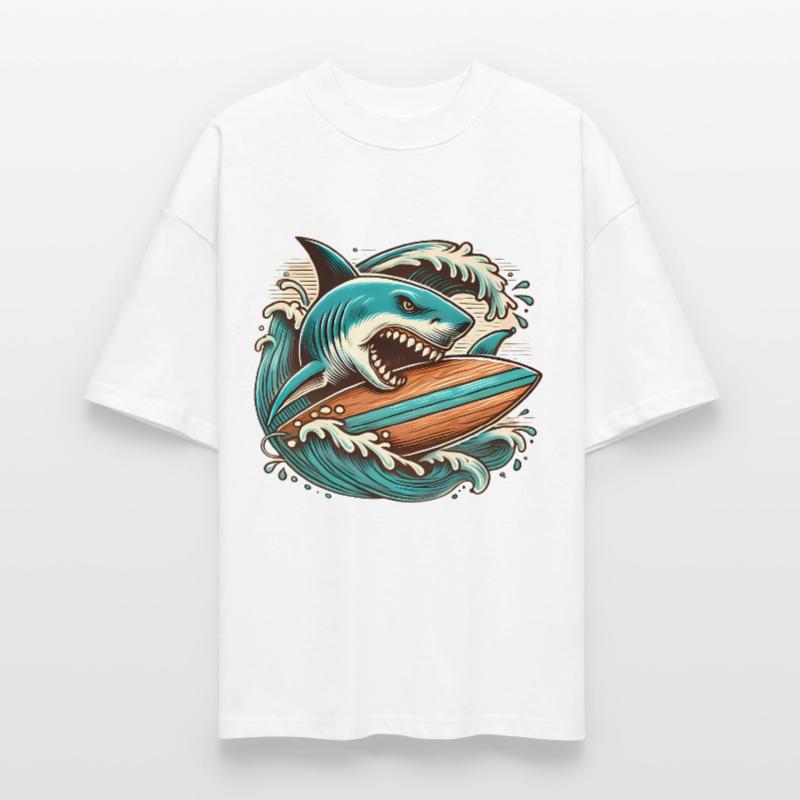 Aventure de surf de requin féroce T-shirt bio Blaster 2.0 coupe oversize Stanley/Stella Unisexe