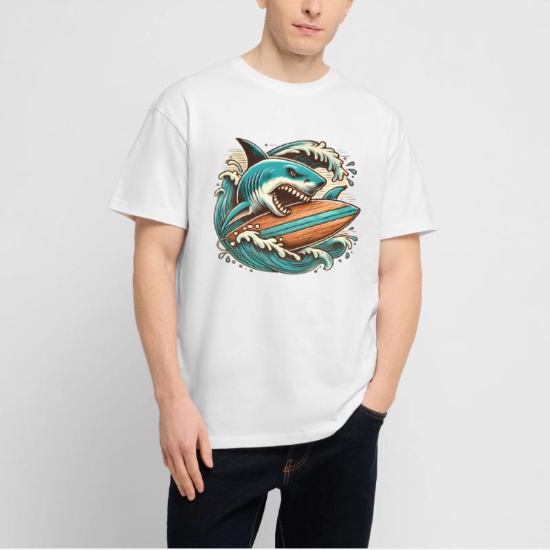 Aventure de surf de requin féroce T-shirt bio Blaster 2.0 coupe oversize Stanley/Stella Unisexe