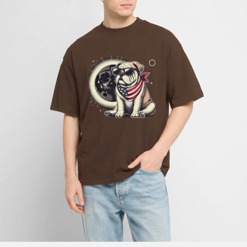 Patriotic Bulldog Solar Eclipse Stanley/Stella Oversized Unisex Organic T-shirt Blaster 2.0