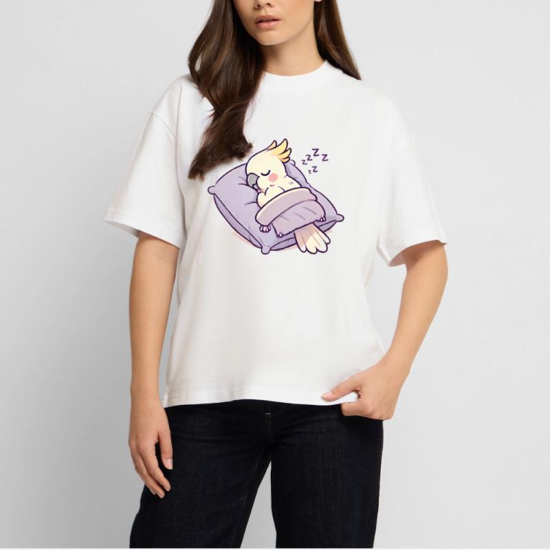 cacatoès endormi conception de dessin animé confortable T-shirt bio Blaster 2.0 coupe oversize Stanley/Stella Unisexe