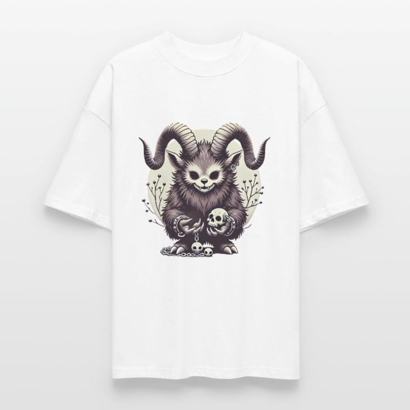 Dark Krampus Gothic Illustration Stanley/Stella Oversized Unisex Organic T-shirt Blaster 2.0