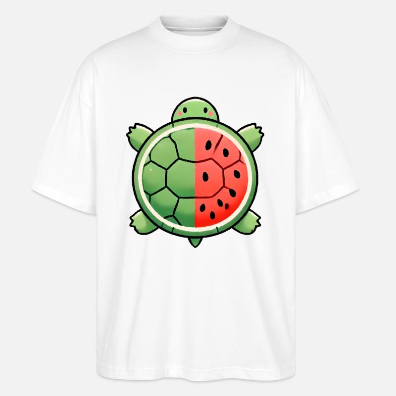Natures Sweet Blend Watermelon Turtle - Stanley/Stella Oversized Unisex Organic T-shirt Blaster 2.0 - white
