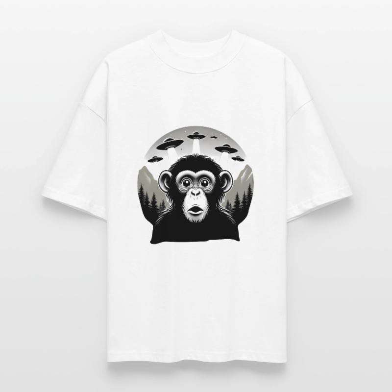 Monkey with UFO Stanley/Stella Oversized Unisex Organic T-shirt Blaster 2.0