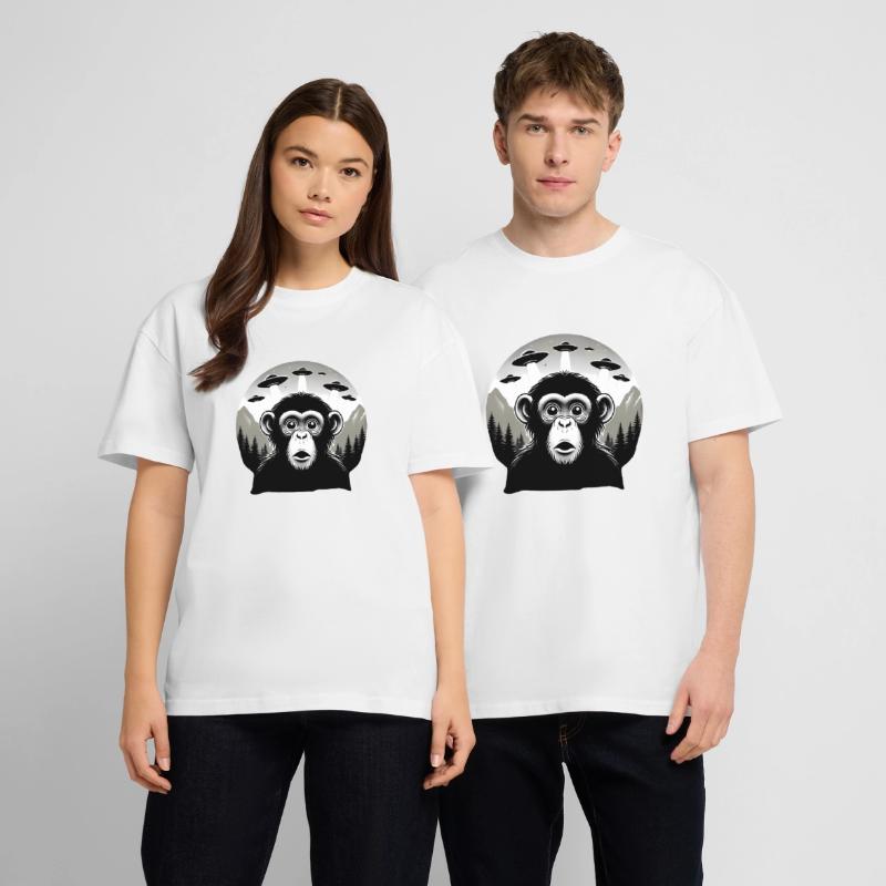Monkey with UFO Stanley/Stella Oversized Unisex Organic T-shirt Blaster 2.0