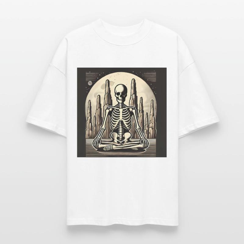 Skeleton in Solitude Illustration Stanley/Stella Oversized Unisex Organic T-shirt Blaster 2.0