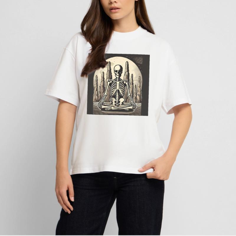 Skeleton in Solitude Illustration Stanley/Stella Oversized Unisex Organic T-shirt Blaster 2.0