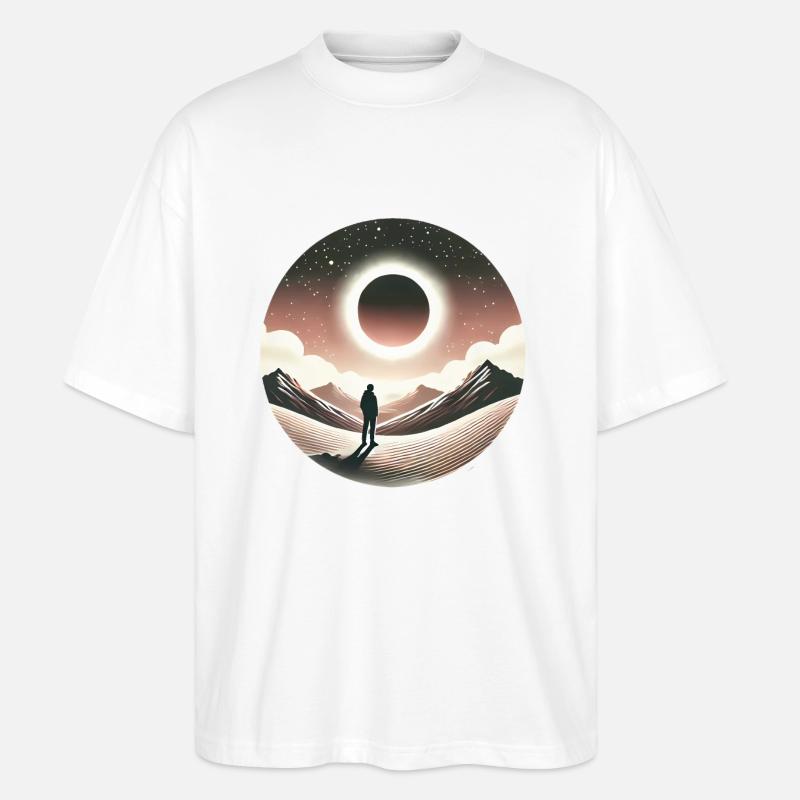 Eclipse Gaze Silhouette Design - Stanley/Stella Oversized Unisex Bio T-Shirt Blaster 2.0 - Weiß