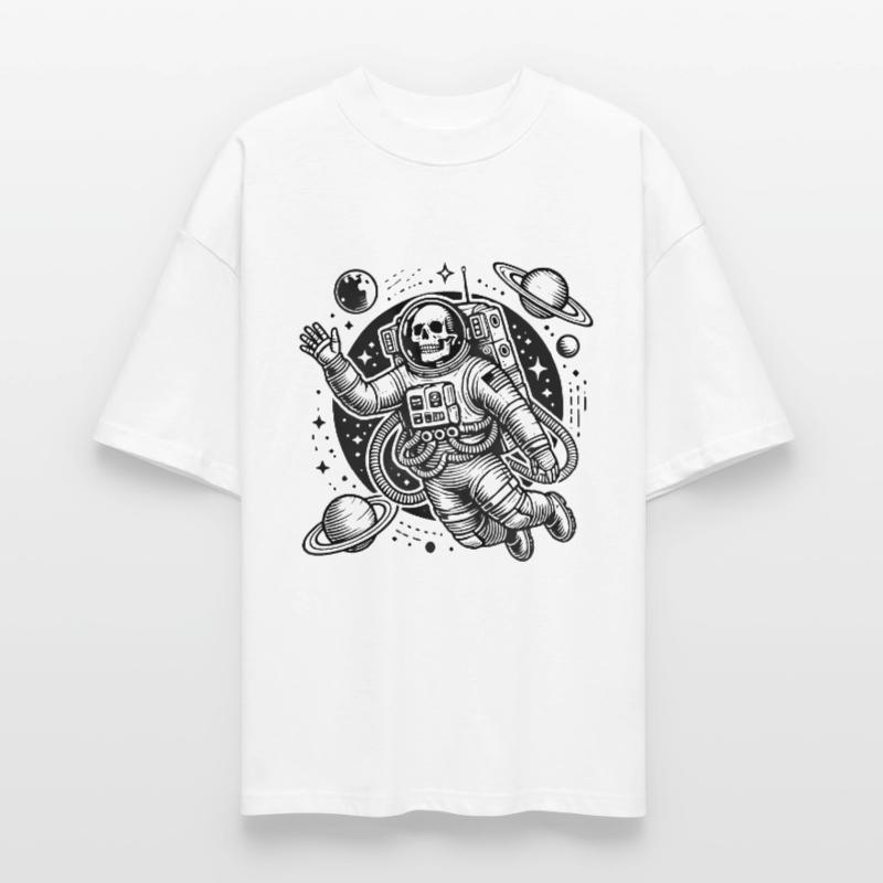 Astronaute squelette flottant dans l’espace T-shirt bio Blaster 2.0 coupe oversize Stanley/Stella Unisexe