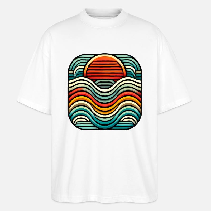 Conception rétro de club social - T-shirt bio Blaster 2.0 coupe oversize Stanley/Stella Unisexe - blanc