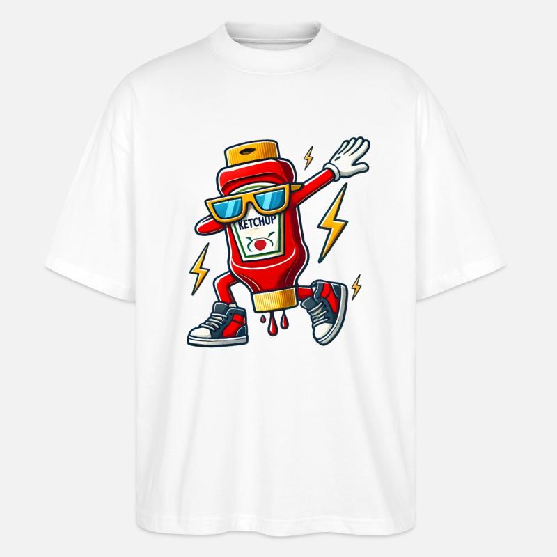 Ketchup Bottle Dab Design - Stanley/Stella Oversized Unisex Organic T-shirt Blaster 2.0 - white