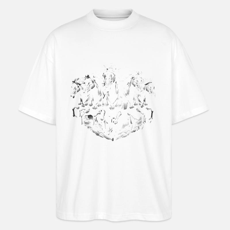 Laufpferde Dynamisches Schwarz-Weiß-Design - Stanley/Stella Oversized Unisex Bio T-Shirt Blaster 2.0 - Weiß