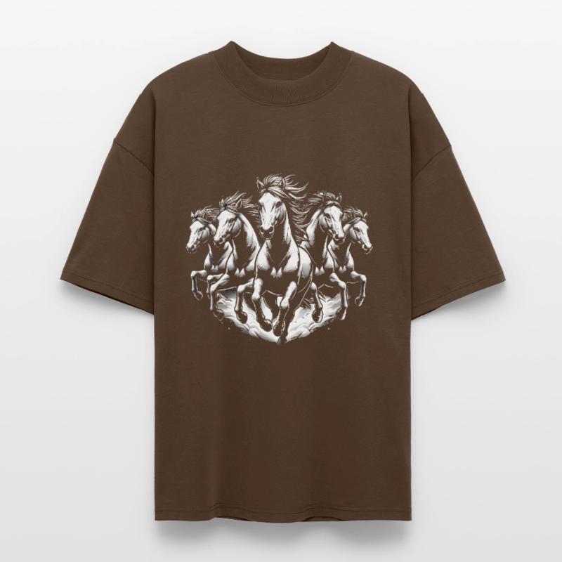 Chevaux de course Dynamic Noir Blanc Design T-shirt bio Blaster 2.0 coupe oversize Stanley/Stella Unisexe