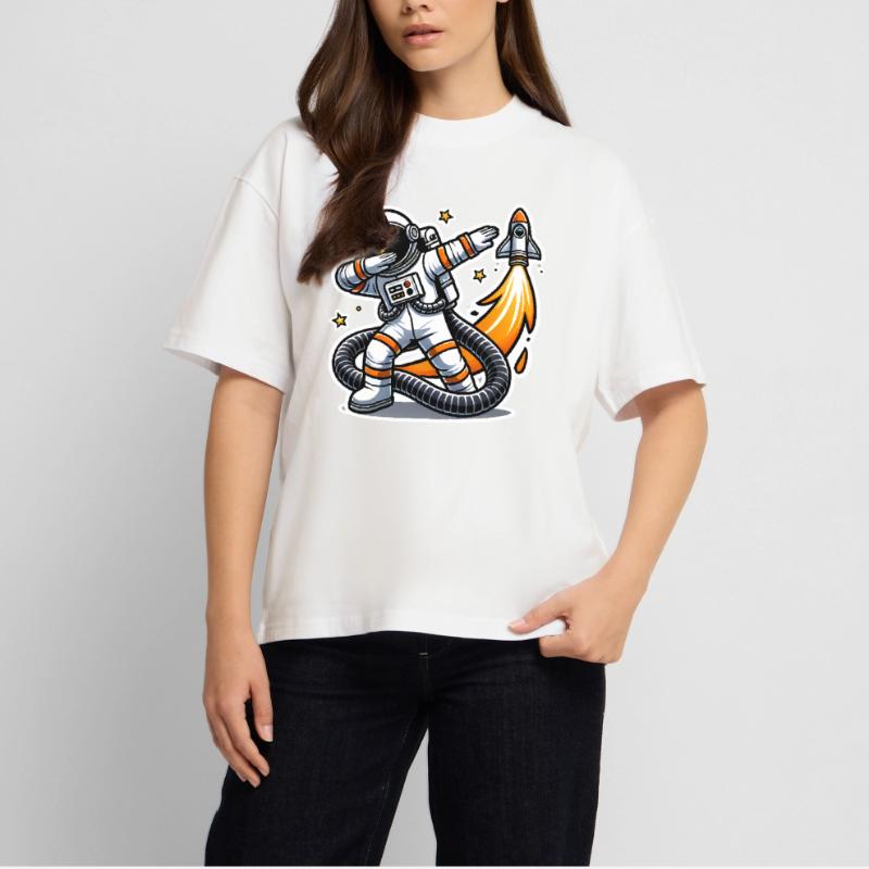 Drôle Dabbing astronaute conception spatiale T-shirt bio Blaster 2.0 coupe oversize Stanley/Stella Unisexe