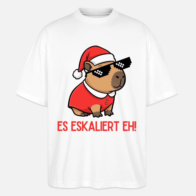 Es eskaliert eh – Weihnachtsfeier Edition 🎄🎉 - Stanley/Stella Oversized Unisex Bio T-Shirt Blaster 2.0 - Weiß