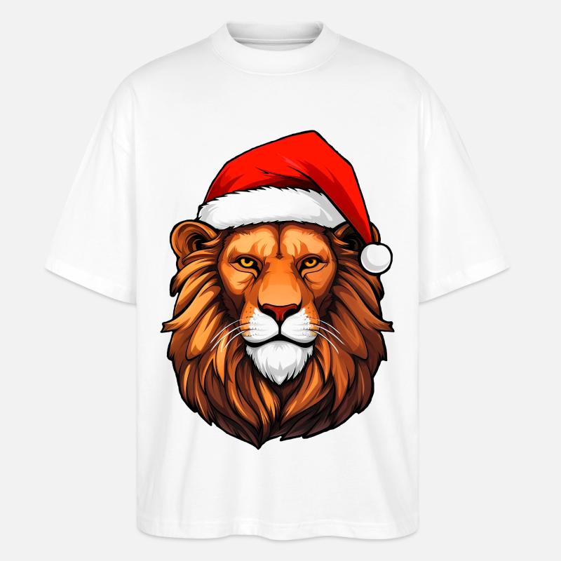 Löwe Weihnachtsmann - Stanley/Stella Oversized Unisex Bio T-Shirt Blaster 2.0 - Weiß