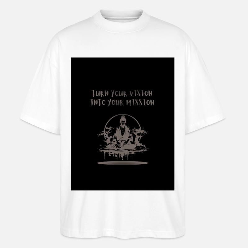 Black_and_Grey_Illustrative_Ninja_T-Hemd - Stanley/Stella Oversized Unisex Bio T-Shirt Blaster 2.0 - Weiß