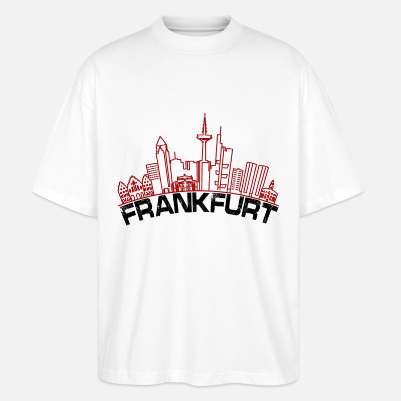 Frankfurt Hochhäuser - Stanley/Stella Oversized Unisex Bio T-Shirt Blaster 2.0 - Weiß