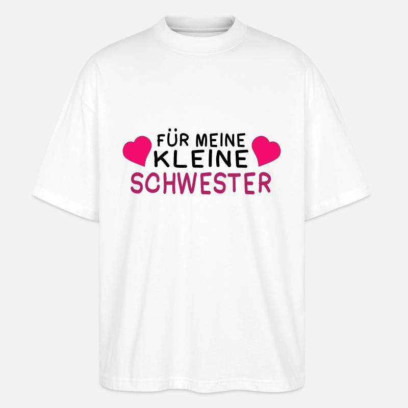 Kleine schwester Herz - Stanley/Stella Oversized Unisex Bio T-Shirt Blaster 2.0 - Weiß