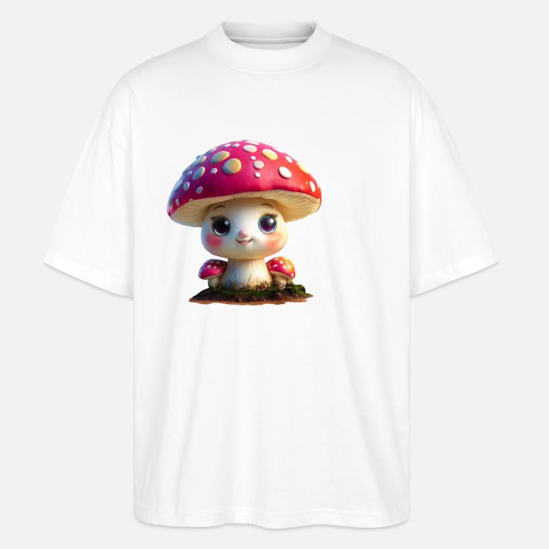 cute toadstool - Stanley/Stella Oversized Unisex Organic T-shirt Blaster 2.0 - white