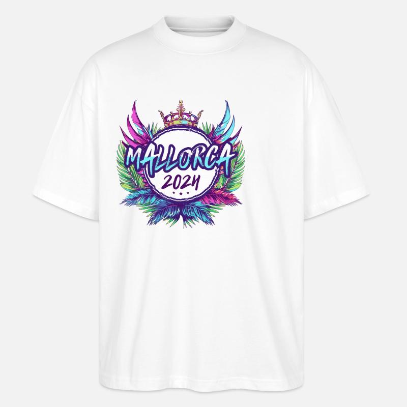 Mallorca 2024 Bunt - Stanley/Stella Oversized Unisex Bio T-Shirt Blaster 2.0 - Weiß