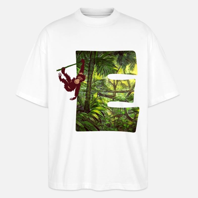 jungle avec affe e - T-shirt bio Blaster 2.0 coupe oversize Stanley/Stella Unisexe - blanc