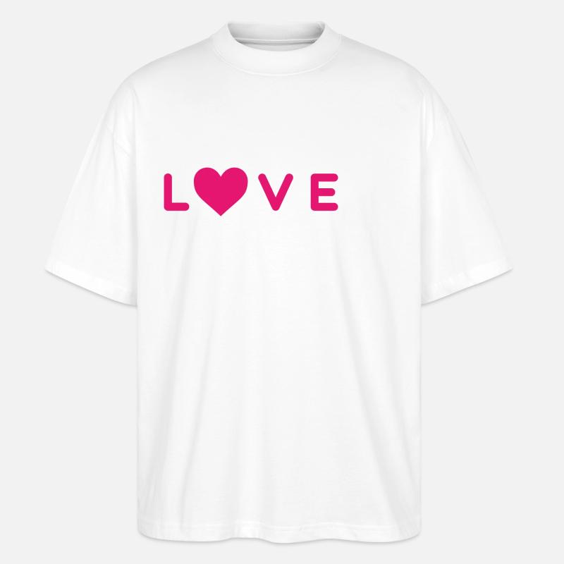 LOVE Design mit Herz - Stanley/Stella Oversized Unisex Bio T-Shirt Blaster 2.0 - Weiß