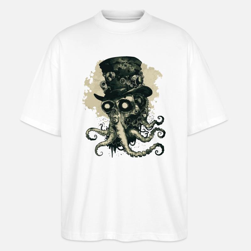 Steampunk Kraken - Stanley/Stella Oversized Unisex Bio T-Shirt Blaster 2.0 - Weiß