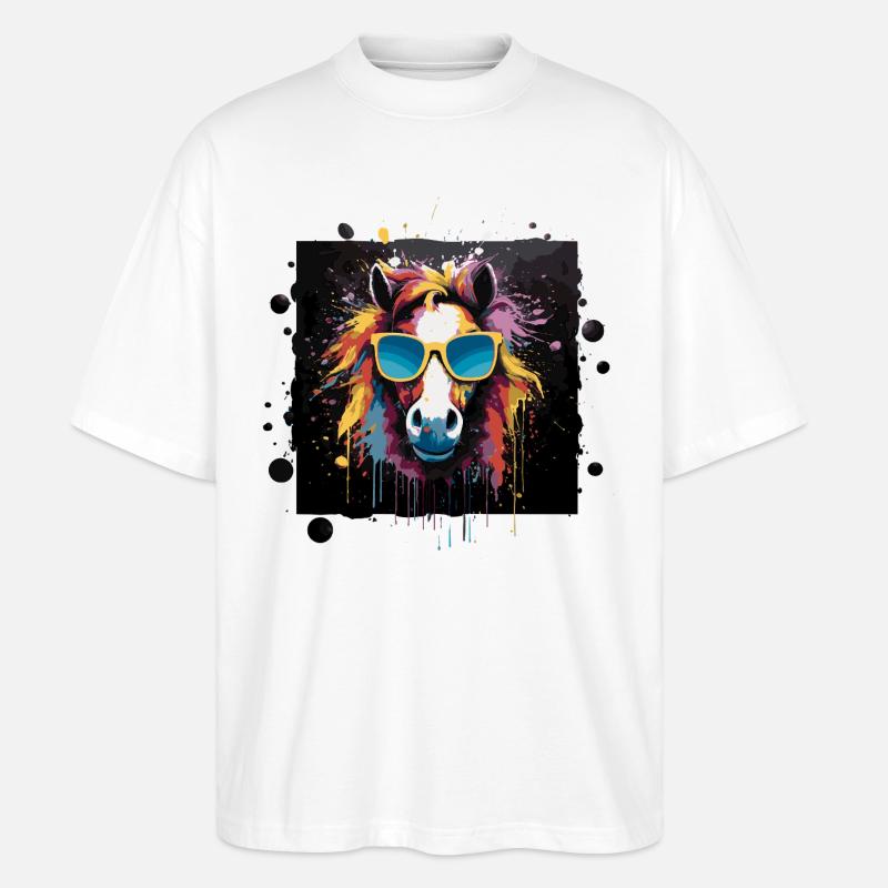 Pferdeliebe - Stanley/Stella Oversized Unisex Bio T-Shirt Blaster 2.0 - Weiß