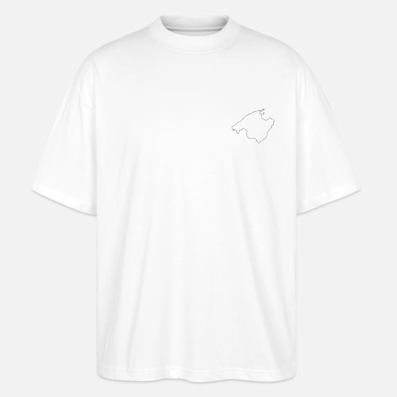 Mallorca Brustlogo - Stanley/Stella Oversized Unisex Bio T-Shirt Blaster 2.0 - Weiß
