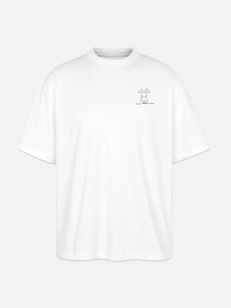 One-Line Bunny - Stanley/Stella Oversized Unisex Organic T-shirt Blaster 2.0 - white