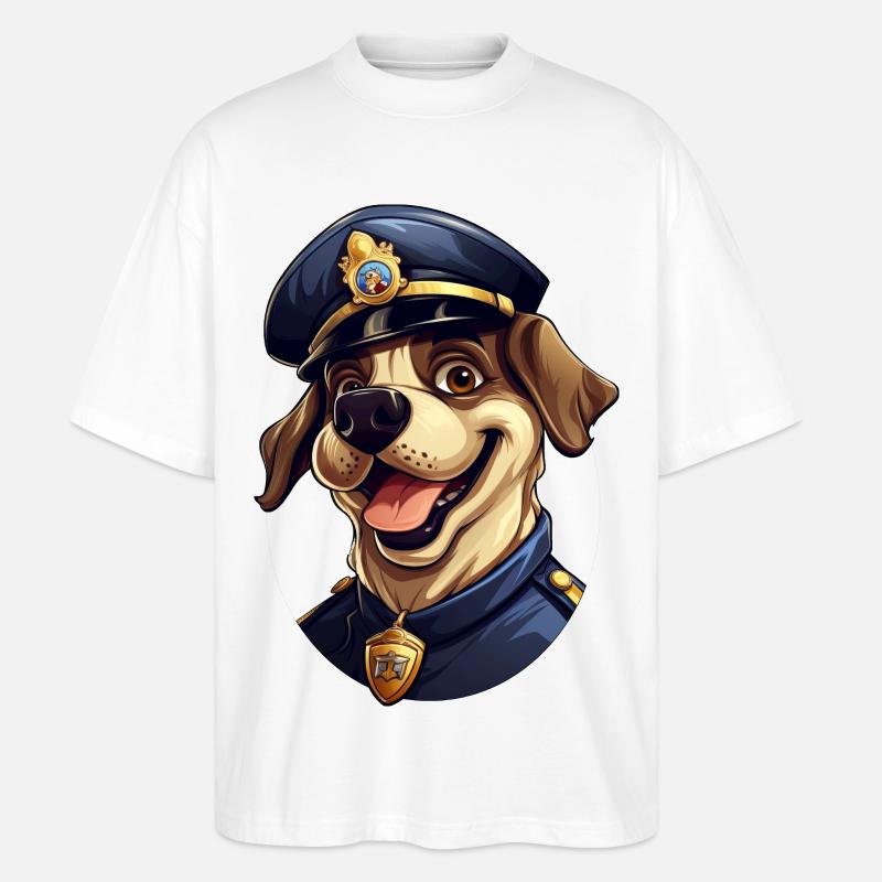 Polizei Hund - Stanley/Stella Oversized Unisex Bio T-Shirt Blaster 2.0 - Weiß