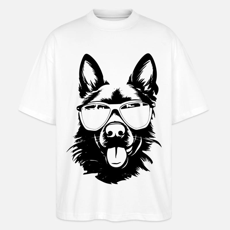 Cooler Schäferhund - Stanley/Stella Oversized Unisex Bio T-Shirt Blaster 2.0 - Weiß