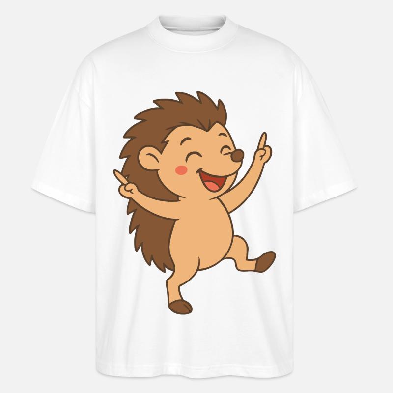 Bébé hérisson dansant petit ami - T-shirt bio Blaster 2.0 coupe oversize Stanley/Stella Unisexe - blanc
