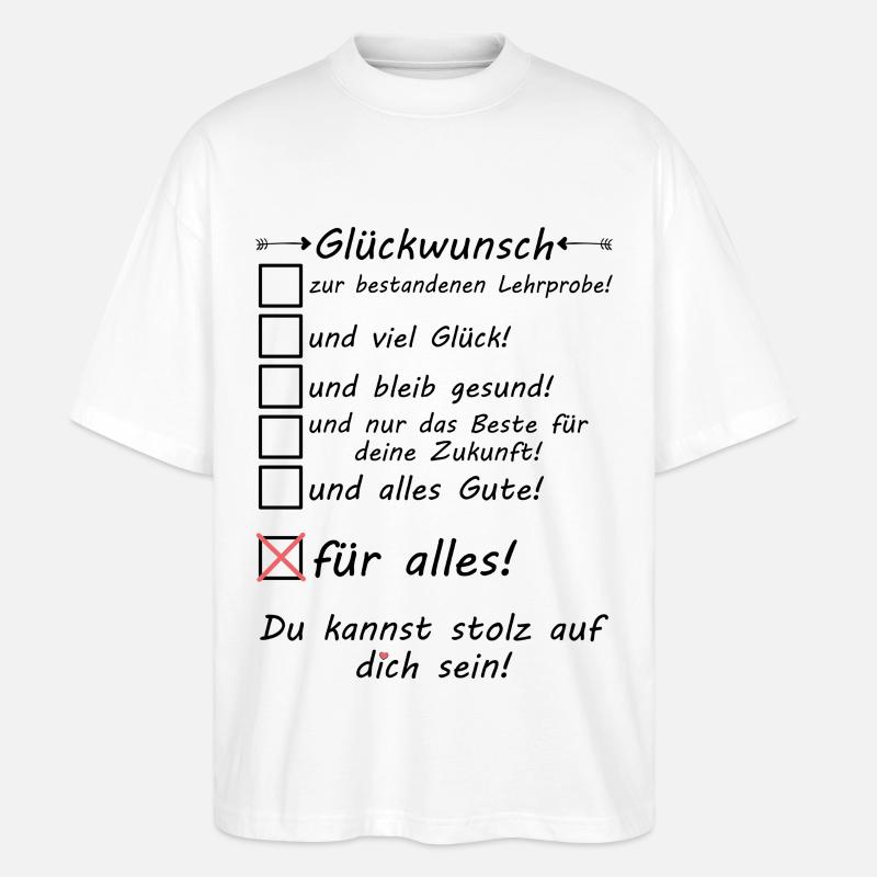 Réussi Échantillon d’enseignement Échantillon d’enseignement Félicitations - T-shirt bio Blaster 2.0 coupe oversize Stanley/Stella Unisexe - blanc