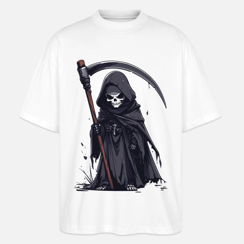Sensenmann im schwarzen Gewand - Stanley/Stella Oversized Unisex Bio T-Shirt Blaster 2.0 - Weiß