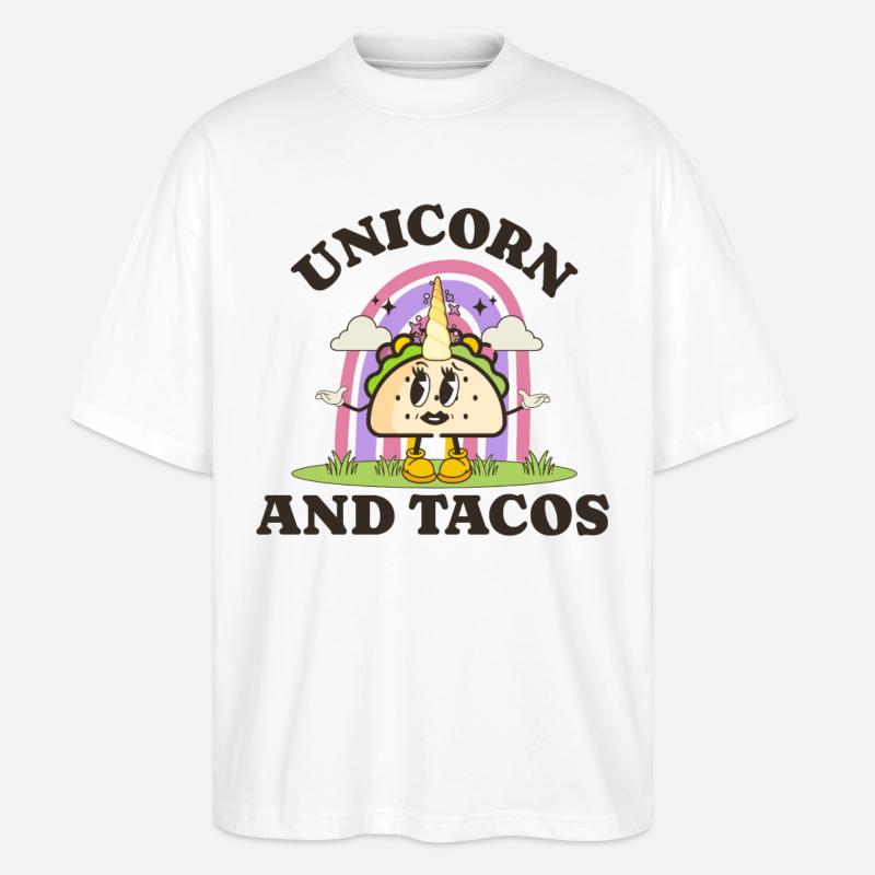 Taco Tacos Mexikanisch Essen - Stanley/Stella Oversized Unisex Bio T-Shirt Blaster 2.0 - Weiß