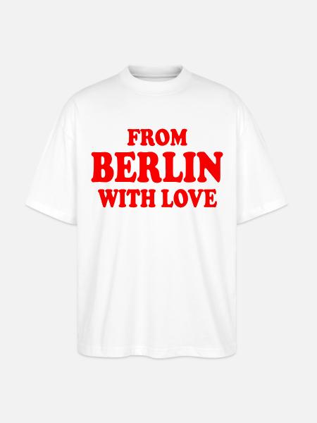 From berlin with love - Stanley/Stella Oversized Unisex Organic T-shirt Blaster 2.0 - white