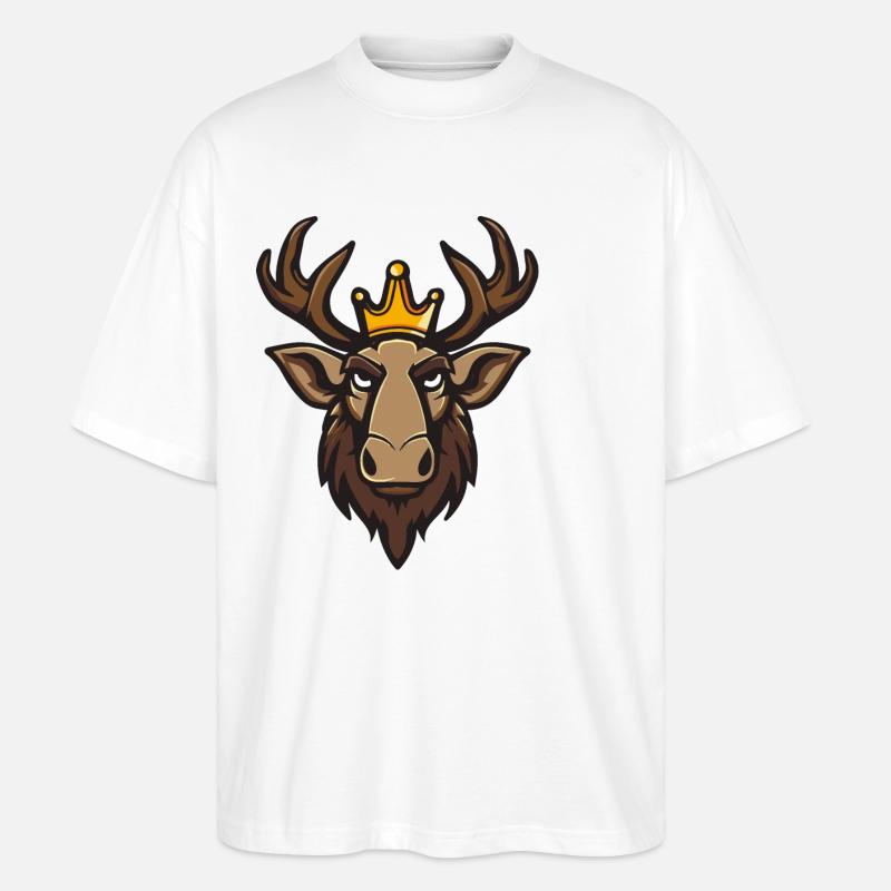 Elch Kopf Krone - Stanley/Stella Oversized Unisex Bio T-Shirt Blaster 2.0 - Weiß