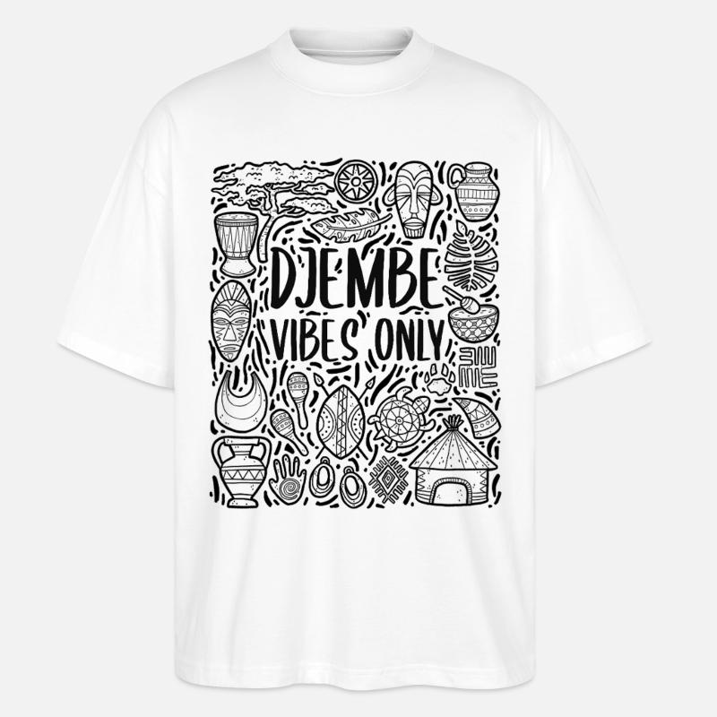 Djembe Vibes Only – Rhythmus Afrikas - Stanley/Stella Oversized Unisex Bio T-Shirt Blaster 2.0 - Weiß