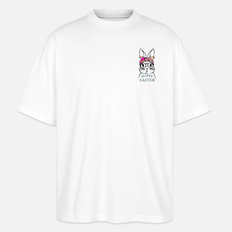 Ostern Geschenkideen Happy Easter shirt - Stanley/Stella Oversized Unisex Bio T-Shirt Blaster 2.0 - Weiß