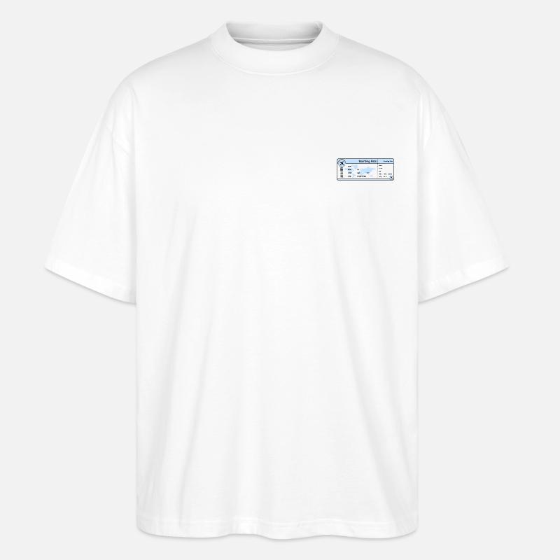 flybillett - boardingkort - Stanley/Stella Blaster 2.0 Økologisk Oversized Unisex T-skjorte - hvit