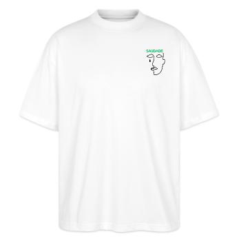 Saudade brésilienne - T-shirt bio Blaster 2.0 coupe oversize Stanley/Stella Unisexe - blanc - Devant - Alina (178cm) & Michal (187cm)