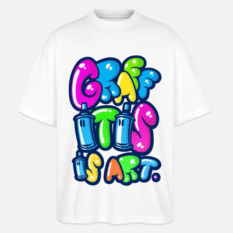 Graffitis Kunst multi - Stanley/Stella Oversized Unisex Bio T-Shirt Blaster 2.0 - Weiß