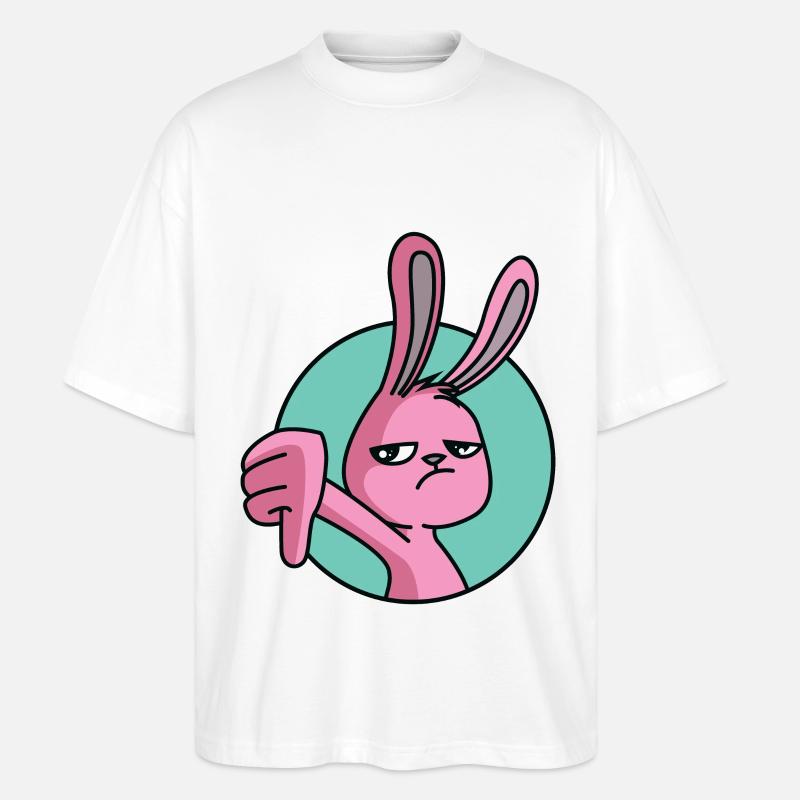 Hase Daumen Runter - Stanley/Stella Oversized Unisex Bio T-Shirt Blaster 2.0 - Weiß