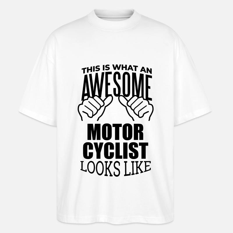 Motorradfahrer - Stanley/Stella Oversized Unisex Bio T-Shirt Blaster 2.0 - Weiß