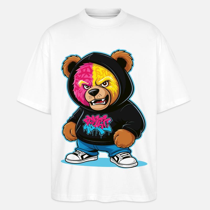 Grumpy Bear - Stanley/Stella Oversized Unisex Organic T-shirt Blaster 2.0 - white