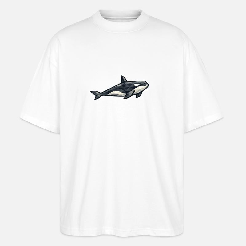 Aarluk - Low poly - Orca - Stanley/Stella Oversized Unisex Organic T-shirt Blaster 2.0 - white