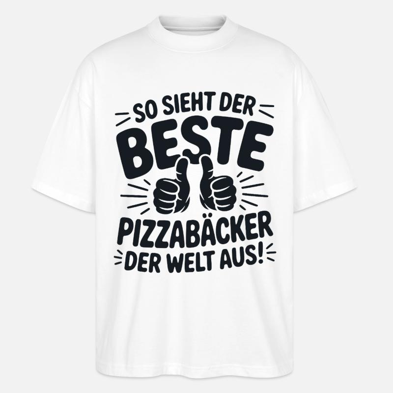 Pizzabäcker Geschenkidee - Stanley/Stella Oversized Unisex Bio T-Shirt Blaster 2.0 - Weiß