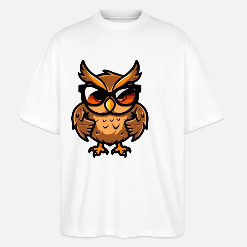 Eule Tier - Stanley/Stella Oversized Unisex Bio T-Shirt Blaster 2.0 - Weiß